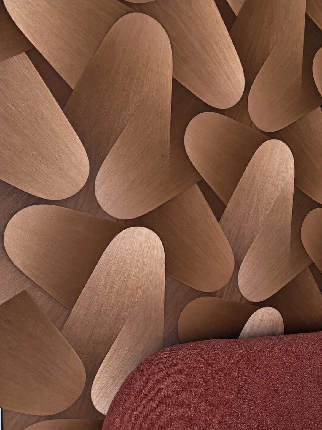 Texture dalle forme morbide e tessuto burgundy